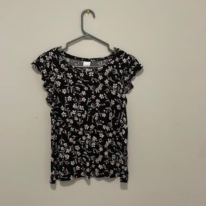 Small H&M Floral Black Shirt
